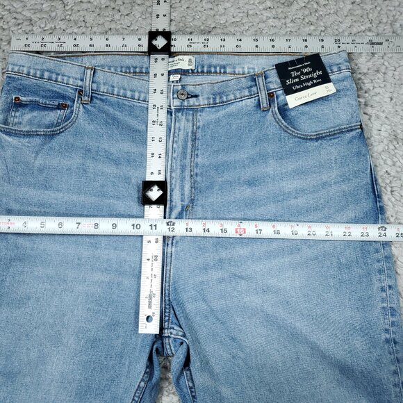 Abercrombie Curve Love 90s Slim Straight Ultra High Rise Jeans Blue Size 20 35 - Picture 6 of 7